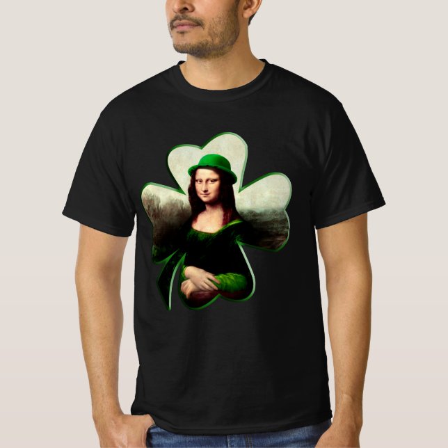 T-shirt Lucky Mona Lisa St. Patrick's Day (Devant)