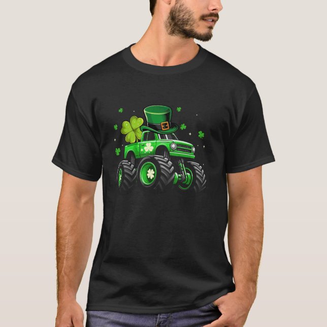 T-shirt Lucky Monster Truck Jour de la Saint Patrick Chemi (Devant)