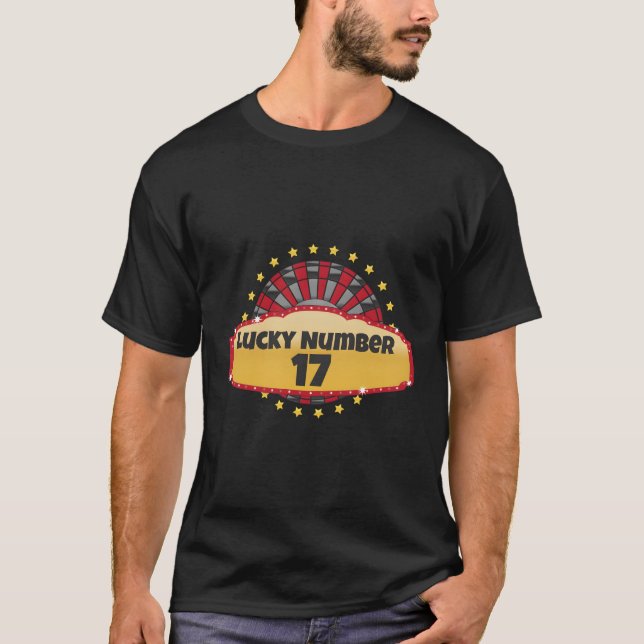T-shirt Lucky Numéro 17 Roulette Roulette Jeux de roulette (Devant)