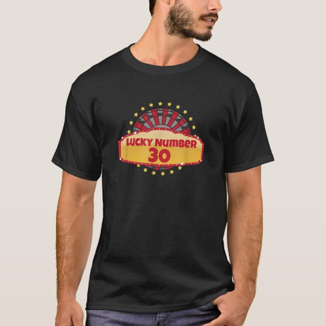 T-shirt Lucky Numéro 30 Roulette Roulette Jeu de Roue Casi (Devant)