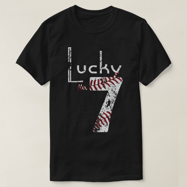 T-shirt Lucky Numéro Sept Favori Déshabilisé Numéro Seve (Design devant)