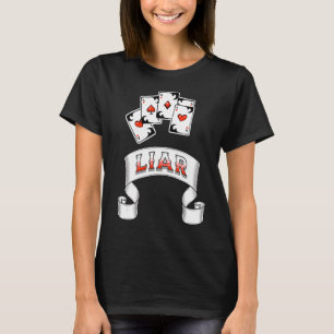 T-shirt Lucky Ou Un Menteur 5 As Poker Main 2