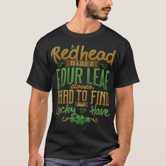 T-shirt Lucky Redhead St Patrick jour Vert irlandais (Devant)