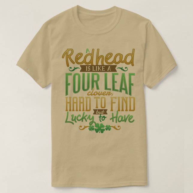 T-shirt Lucky rousse quatre feuilles Clover drôle Vêtement (Design devant)