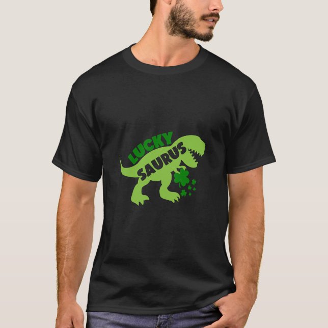 T-shirt Lucky Saurus - Dino du jour de la Saint Patrick (Devant)