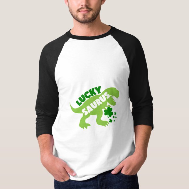 T-shirt Lucky Saurus - Dino du jour de la Saint Patrick (Devant)