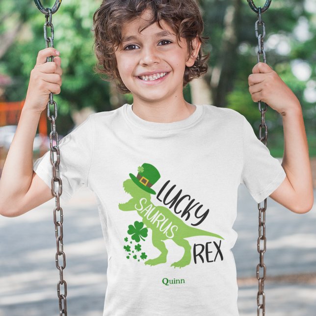 T-shirt Lucky Saurus Rex Dinosaur St. Patrick's Day (Créateur téléchargé)