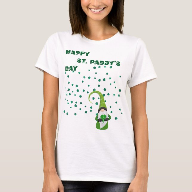 T-shirt Lucky Shamrock Gnome St. Paddy's Day (Devant)