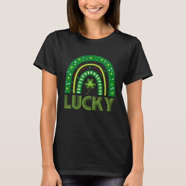 T-shirt Lucky Shamrock Green Rainbow Jour de la Saint Patr (Devant)