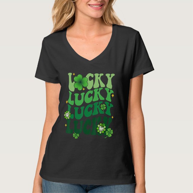 T-shirt Lucky Shamrock St Patrick's Day Saint Paddy's Rain (Devant)
