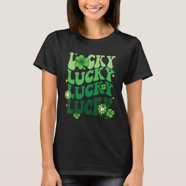 T-shirt Lucky Shamrock St Patrick's Day Saint Paddy's Rain (Devant)