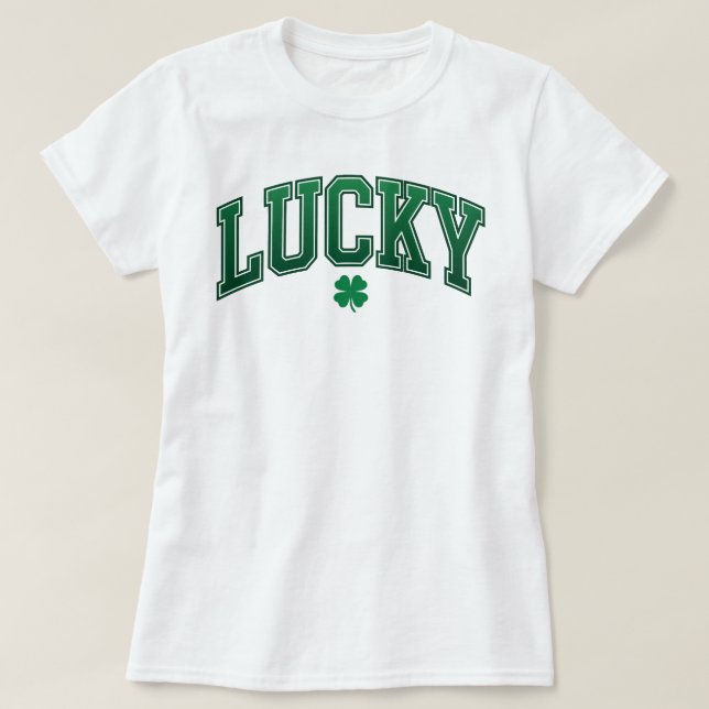 T-shirt Lucky Shamrock Varsity | Retro St Patrick's Day (Design devant)