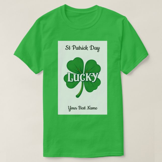 T-shirt Lucky Shamrock Vintage (Design devant)