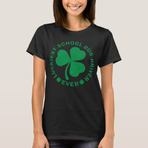 T-shirt Lucky St Patrick's Day Chauffeur de bus scolaire L