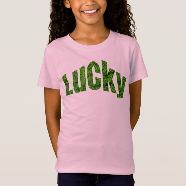 T-Shirt Lucky St. Patricks Day Filles Shamrocks (Devant)