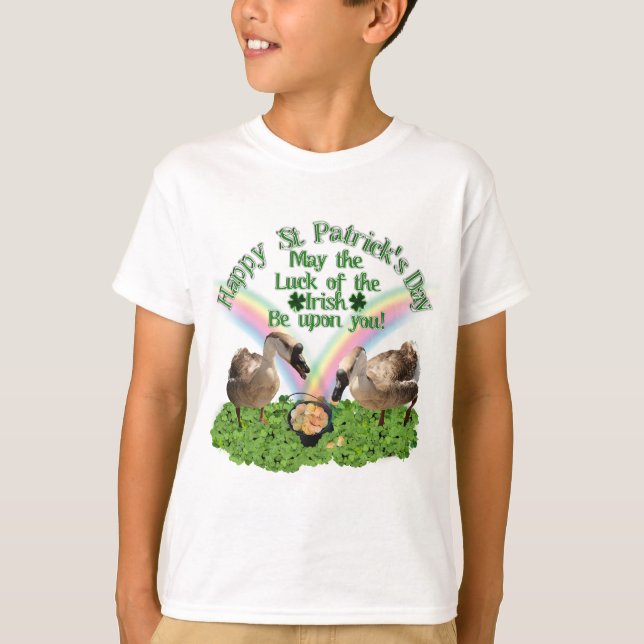 T-shirt Lucky St. Patrick's Day Geese (Devant)