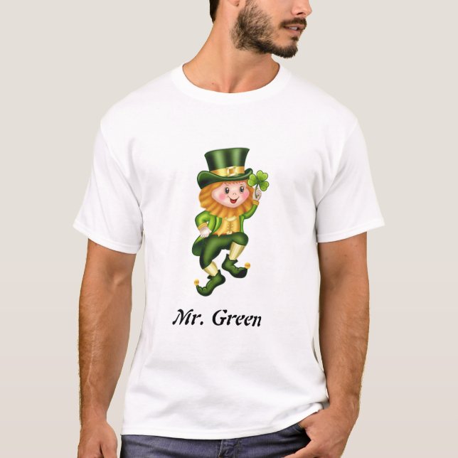 T-shirt Lucky St Patrick's Day Green Gnome (Devant)