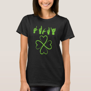 T-shirt Lucky St Patrick's Day Langue des signes irlandais