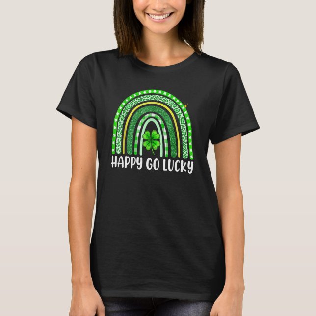 T-shirt Lucky St Patricks Day Shamrock Rainbow Irish Cool  (Devant)