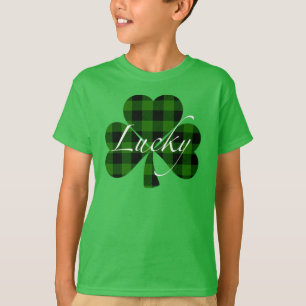 T-shirt Lucky St. Patty’s Shamrocks carreaux verts