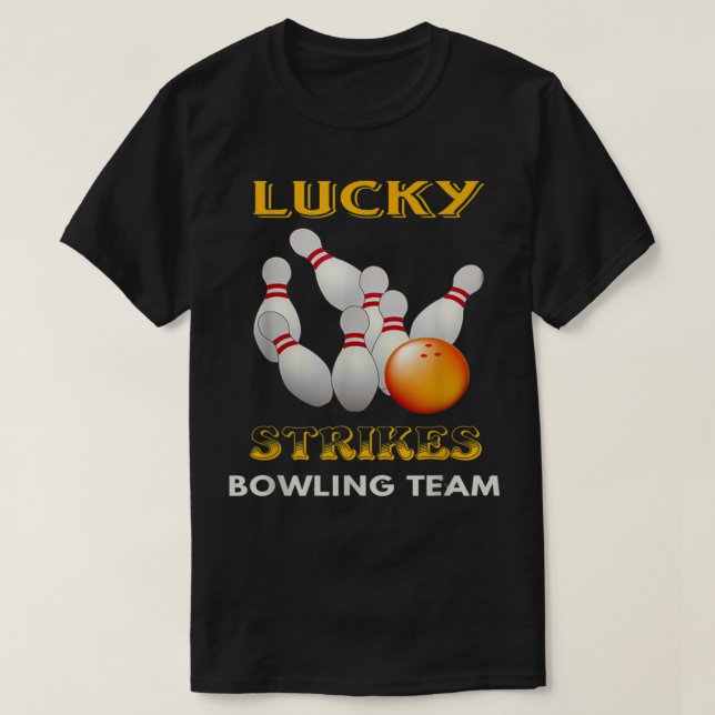 T-shirt Lucky Strikes Bowling Team Retro Men Women Youth 3 (Design devant)
