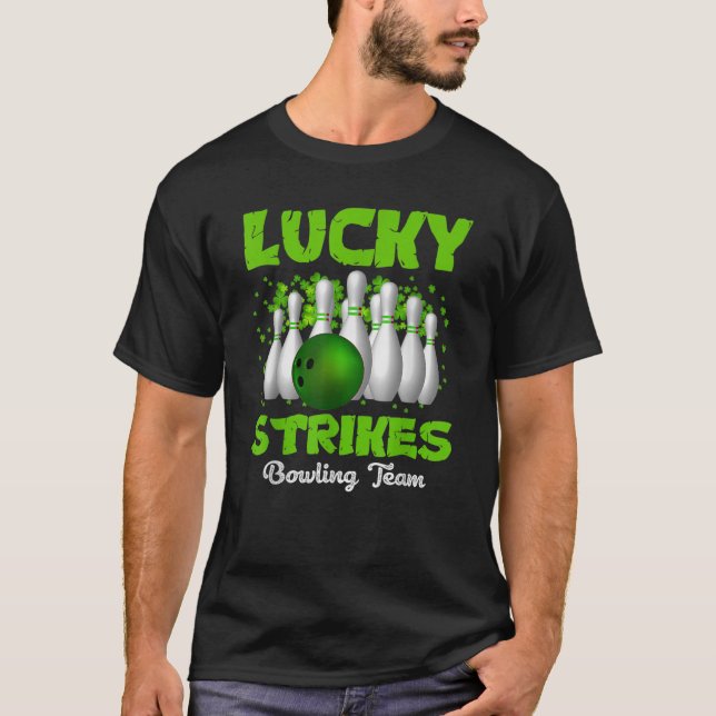 T-shirt Lucky Strikes Équipe de Bowling Joyeuse Fête de la (Devant)
