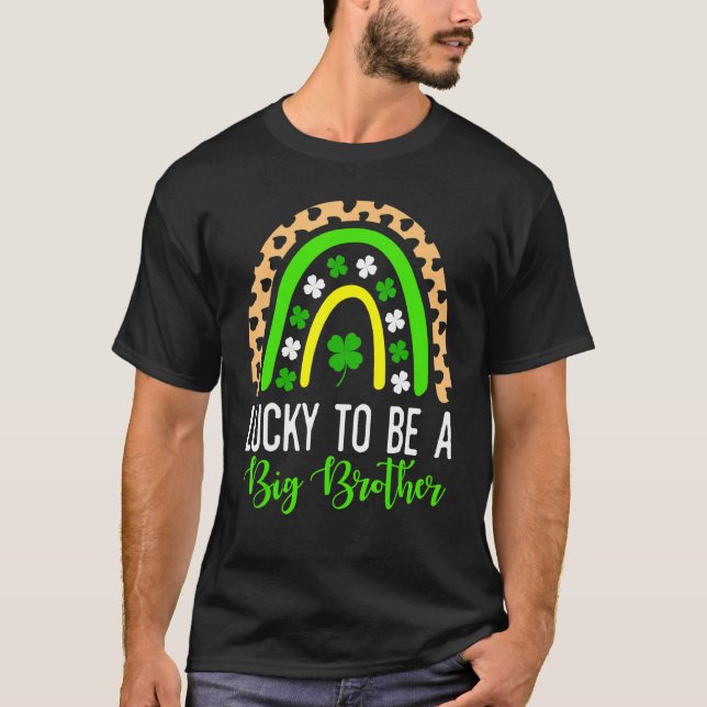 T-shirt Lucky To Be A Big Brother St. Patrick's Day Genre (Devant)