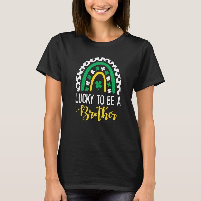 T-shirt Lucky To Be A Big Brother St Patrick's Day Genre (Devant)