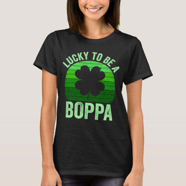 T-shirt Lucky To Be Poppa Leprechaun Shamrock St Patricks  (Devant)