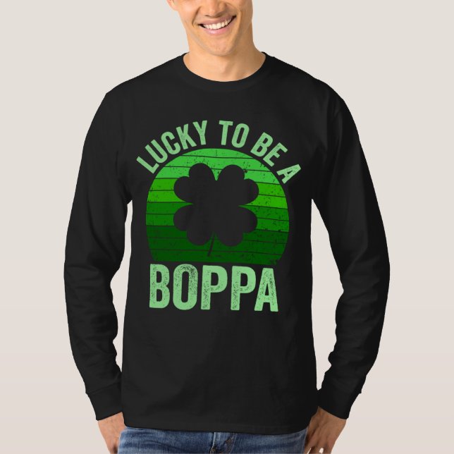T-shirt Lucky To Be Poppa Leprechaun Shamrock St Patricks  (Devant)