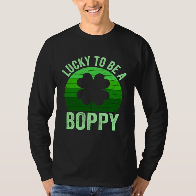 T-shirt Lucky To Be Poppy Leprechaun Shamrock St Patricks  (Devant)