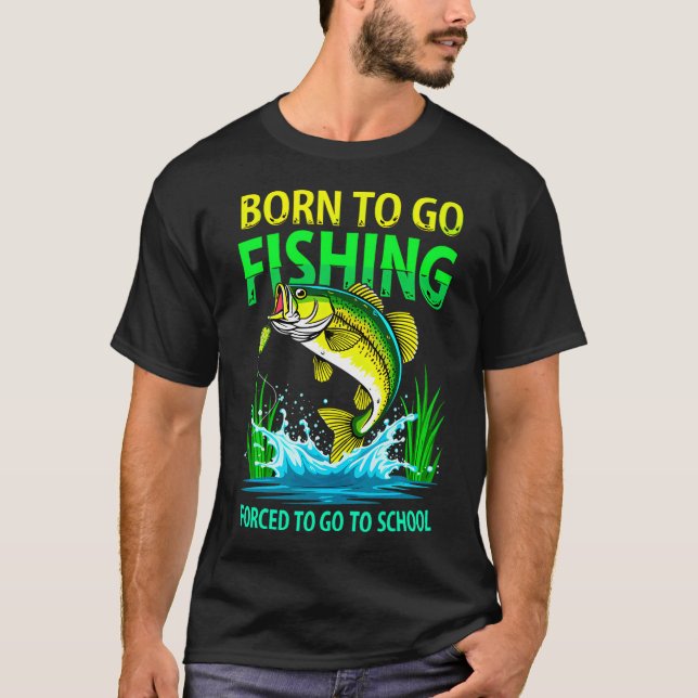 T-shirt Lucky va à la pêche (Devant)
