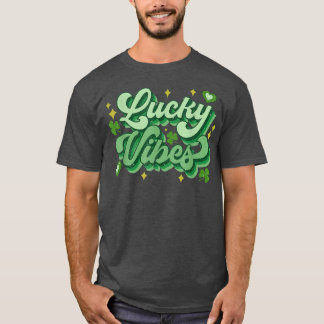 T-shirt Lucky Vibes Femmes Rétro Jour de la Saint Patrick 