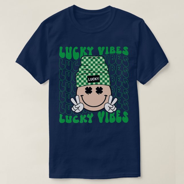 T-shirt Lucky Vibes Hippie Super Jour de la Saint Patrick  (Design devant)