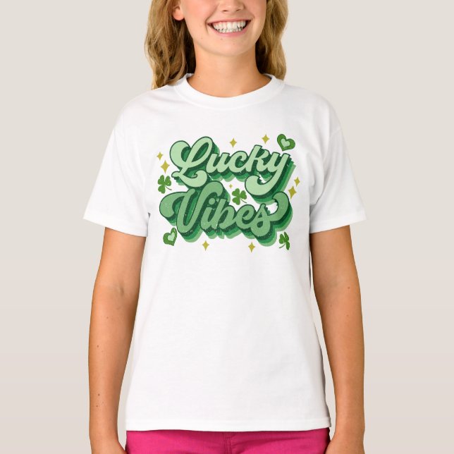 T-shirt Lucky Vibes St Patrick's Day (Devant)