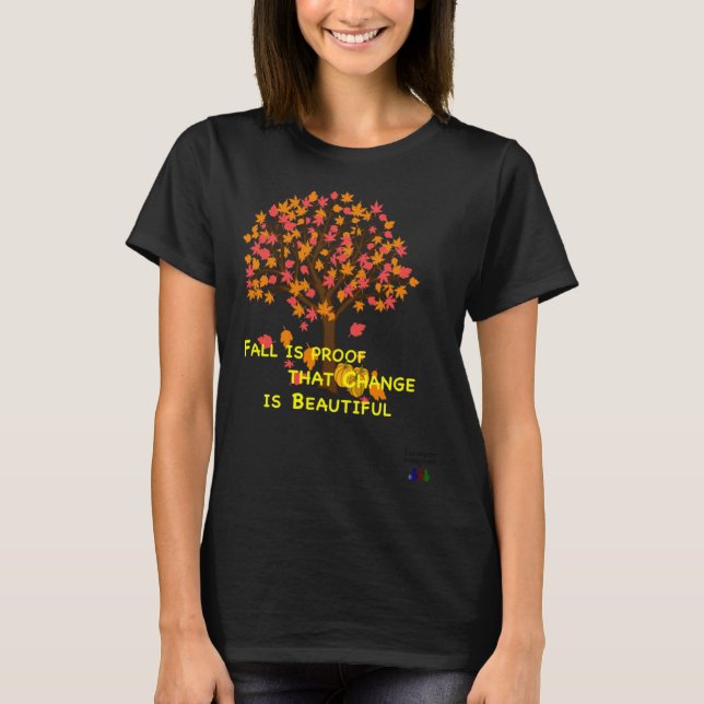 T-shirt Lucmarty Fall est la preuve Maple Feuille Citrouil (Devant)