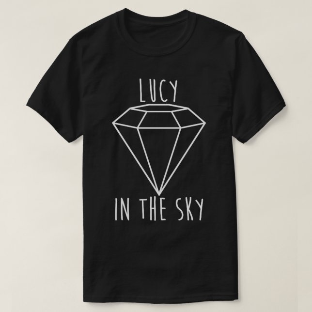 T-shirt Lucy dans le ciel avec des diamants blancs (Design devant)