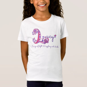 T-Shirt Lucy Girls L nom signifiant tee monogramme