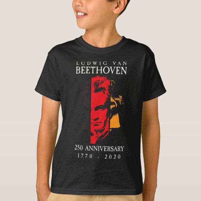 T-shirt Ludwig Van Beethoven 250 1770-2020 Music Lover Gif (Devant)