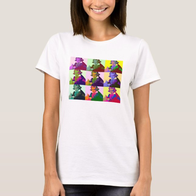 T-shirt Ludwig Van Beethoven Pop Art (Devant)
