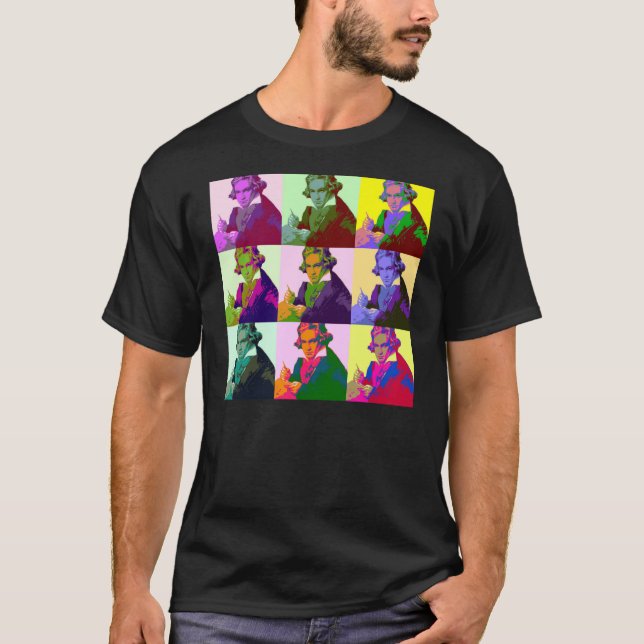 T-shirt Ludwig Van Beethoven Pop Art (Devant)
