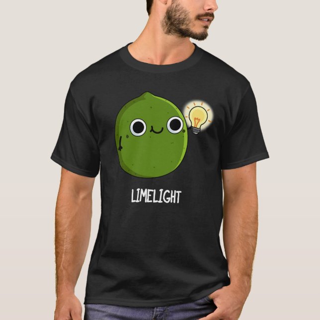 T-shirt Lueur de chaux Funny Fruit Lime Pun Dark BG (Devant)