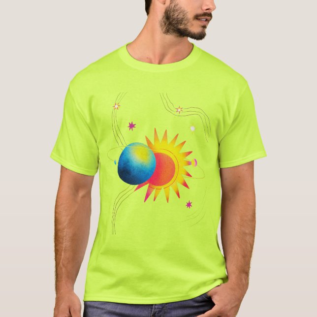 T-shirt Lueur d'éclipse cosmique. (Devant)