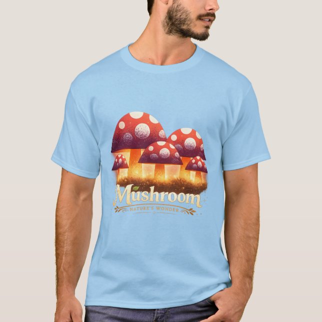 T-shirt Lueur mystique de champignon. (Devant)