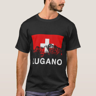 T-shirt Lugano Suisse Drapeau suisse Ski