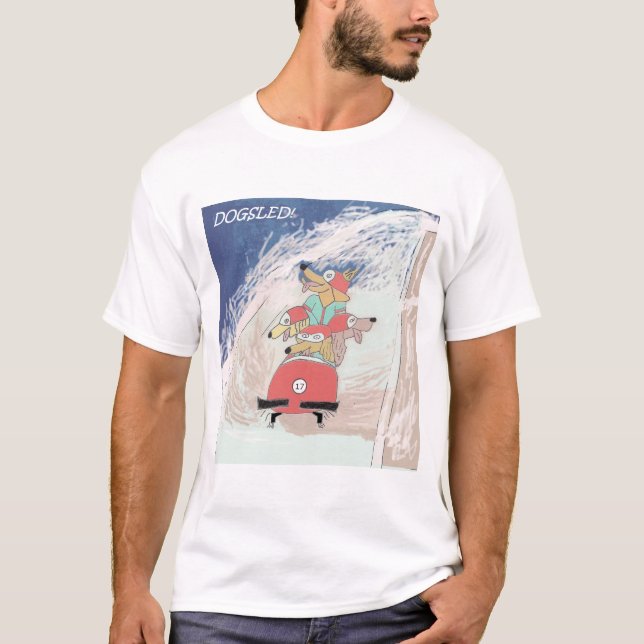 T-shirt Luge tirée par des chiens ! (Devant)