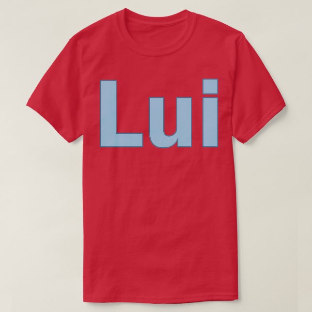 T-shirt Lui bleu nom lettre personnalisée texte (Design devant)
