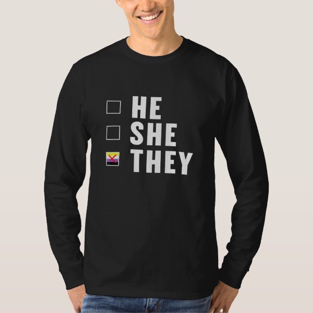 T-shirt Lui Ils Non-binaire Enby Genderqueer Non Binary (Devant)
