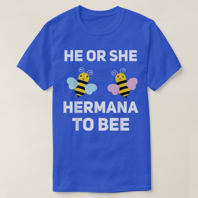 T-shirt Lui Ou Elle Hermana À Être Correspondant Bébé Genr (Design devant)