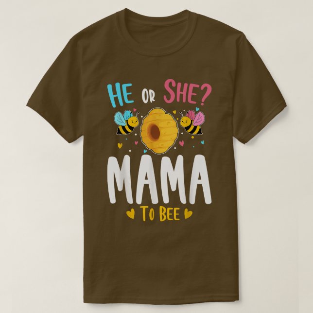 T-shirt Lui ou elle maman à être Genre Reveillez Baby show (Design devant)